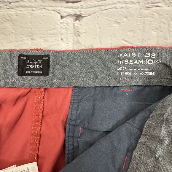 J. Crew Men’s 32 Shorts Red Stretch Chino Twill Preppy Nautical Inseam 10 - Picture 3 of 6